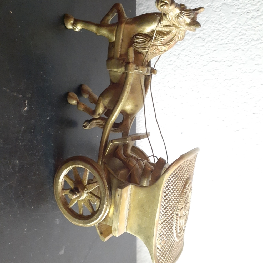 EXQUISITE Baroque French Style 7" Brass Stage Coach Sculpture. - Picture 4 of 6